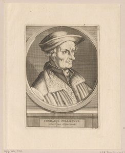 Portræt af Conrad Pellican af Simon Frisius