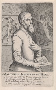 Portræt af Maarten van Heemskerck af Simon Frisius