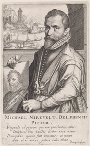 Portræt af Michiel Jansz. van Mierevelt af Simon Frisius
