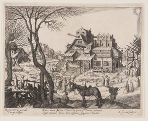 The Adoration of the Magi, fra Landskaber med scener fra Kristi liv af Simon Frisius