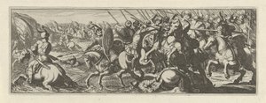 Veldslag ved en rivier Cavalry (serietitel) Faecvnda hvad er den elskede af Phaebus og den taknemmelige Florentia til mænd af skarpt geni, nok er vist af pvgnas, enthea af kraften fra brysterne, som Mercury udskårne den garvede klient (serietitel) af Simon Frisius