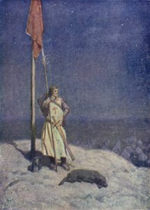 Illustration til Sir Walter Scotts The Talisman (farve litho)