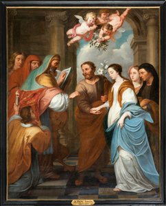 Sognekirke (Parochiekerk Sint-Eligius). Simon de Pape. 3 Jomfruens forlovelse. 17. århundrede.