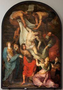 Sognekirke (Sint-Walburgakerk). Maleri "Korsets nedstigning". Simon de Pape. Kopi til PPRubens. Midten af det 17. århundrede.