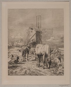 Ved en mølle af Simon Ludvig Ditlev Simonsen