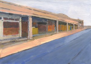 Strip mall 6, 2023 (akryl på papir)