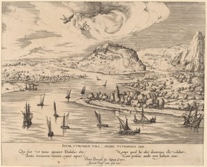 Flodlandskab med Icarus
