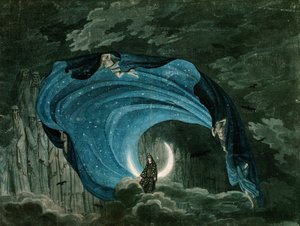 Dekoration til Nattens Dronning, Mozarts opera af Simon Quaglio