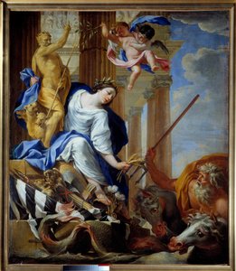 Allegory of the Benefits of Peace Maleri af Simon Vouet (1590-1649) 1645 Cherbourg, Musee Thomas Henry af Simon Vouet