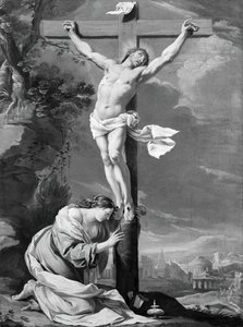 Kristus på korset med Maria Magdalena, 164050. af Simon Vouet