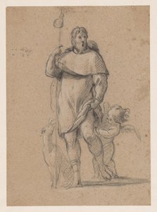 St. Rochus med hund og engel af Simon Vouet