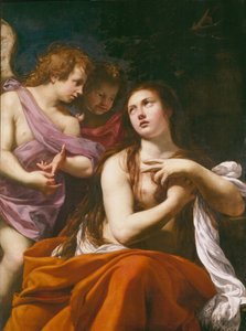 Maria Magdalena og to engle, 1621. af Simon Vouet