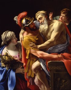 Æneas og hans far på flugt fra Troja, ca.1635
