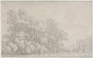 Flodlandskab, ca. 1650. af Simon de Vlieger