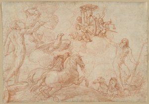 Jupiter, Neptun og Pluto hylder kardinal Borgheses våbenskjold af Simone Cantarini