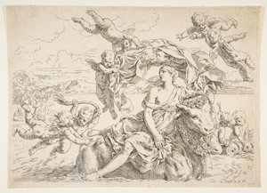 Europas voldtægt, ca. 1636. af Simone Cantarini