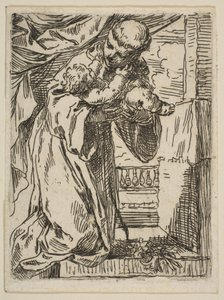 Sankt Antonius af Padova holder Kristusbarnet, ca.1635-1636. af Simone Cantarini