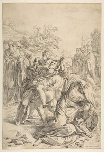 Sankt Benedikt, der uddriver en dæmon, ca. 1637-1639. af Simone Cantarini