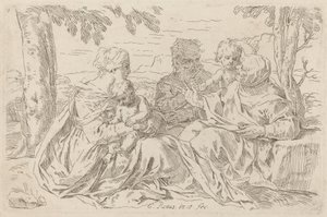 Den hellige familie af Simone Cantarini