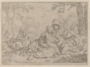 Den hellige familie af Simone Cantarini