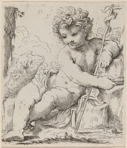 Spædbarnet Saint John af Simone Cantarini
