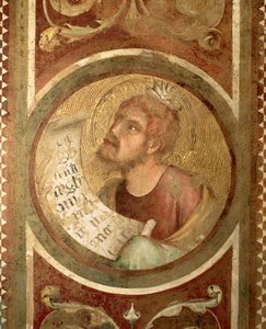 Maesta: Malachi, detalje fra rammen af Simone Martini