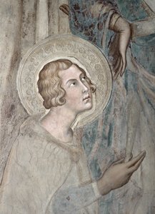 Maesta: St. Ansanus, 1315 (detalje af 51591) af Simone Martini