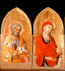Sankt Peter og Sankt Maria Magdalena. Polyptykon af Orvieto (tempera og guld på panel af Simone Martini