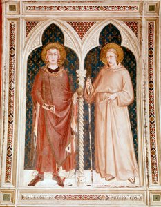 St. Louis IX og St. Louis af Anjou (Toulouse) (fresco) af Simone Martini