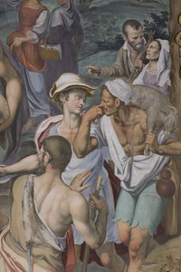 Tilbedelse af hyrderne, 1578-82 (detalje af 3497111)