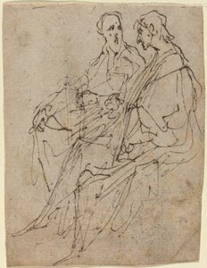 To siddende Mandsfigurer af Sir Anthony van Dyck