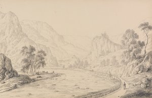 Album med 30 visninger i Tyrol og Italien: Mellem Brixen og Klausen - Tyrol, 27. oktober 1840 af Sir Charles D