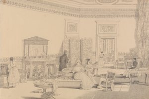 Album med 30 visninger i Tyrol og Italien: Drawing Room, Casino Pecori 12. oktober 1841