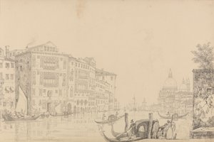 Album med 30 udsigter i Tyrol og Italien: Udsigt over Canal Grande 9. november 1840