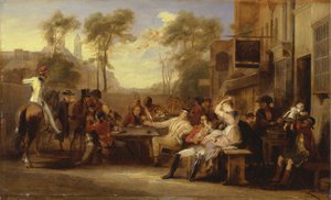 Chelsea Pensionister modtager Gazette, der annoncerer Slaget ved Waterloo