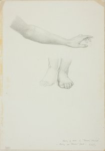Arm og fødder, studie til Mirror of Venus af Sir Edward Burne Jones