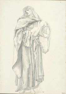 Draperet mandsfigur (skitsebog #2614) af Sir Edward Burne Jones