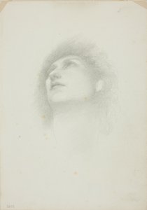 Hovedet af en kvinde med ansigtet opadvendt af Sir Edward Burne Jones