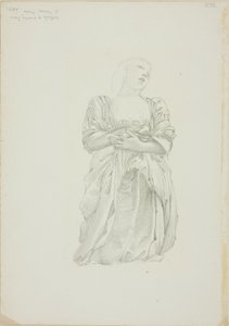 Refleksion af knælende kvindefigur, undersøgelse for Venus-spejlet af Sir Edward Burne Jones