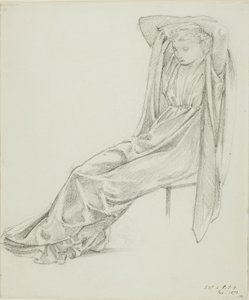 Siddende kvindefigur af Sir Edward Burne Jones