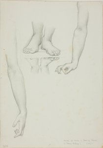 Studie til Mirror of Venus: Arms and Feet of Venus af Sir Edward Burne Jones