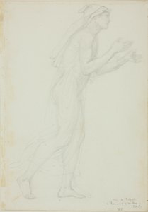 Studie for Pilgrim i Romaunt of the Rose af Sir Edward Burne Jones