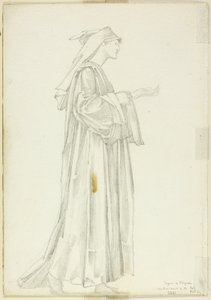 Studie af Pilgrim for Rosenromant af Sir Edward Burne Jones