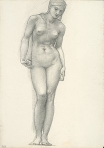 Venus med guldæblet i højre hånd, til Troja-triptykonen (skitsebog #2639)