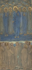 Ascension of Christ Apostlenes Gerninger I, 1-9: Studie til farvet glasvindue, ca. 1875-84. af Sir Edward Coley Burne Jones