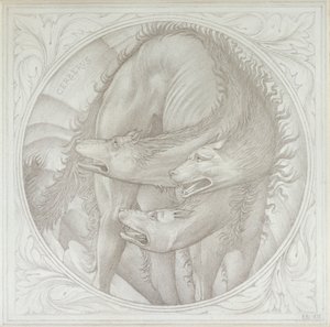Cerberus, 1872-1875 af Sir Edward Coley Burne Jones