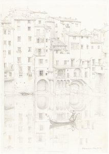 Udsigt over Arno, Firenze af Sir Edward John Poynter