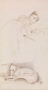 Studier af kvinde og greyhound af Sir George Hayter