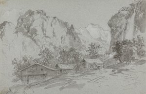 Fra vinduet på kroen i Lauterbraun af Sir George Howland Beaumont seventh Baronet