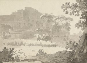 Vatikanet fra vejen til Ponte Mola af Sir George Howland Beaumont seventh Baronet